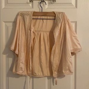 FREE PEOPLE Victorian Tie Blouse Large